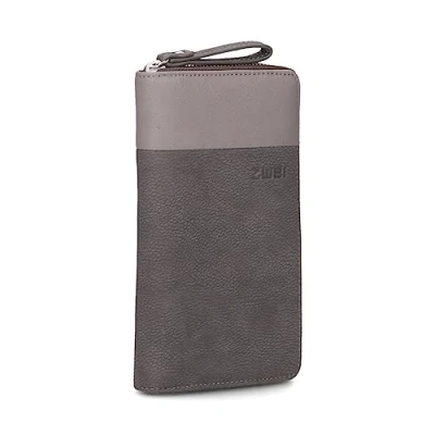 Imagen de Zwei Billetera de Mujer Eva EV2 (20 x 11 3 cm) cuerina sueva, 15 Compartimentos para Tarjetas, 2 Billetes y 1 Visual, Monedero, Cierre Cremallera Integral (Nubuk Stone)