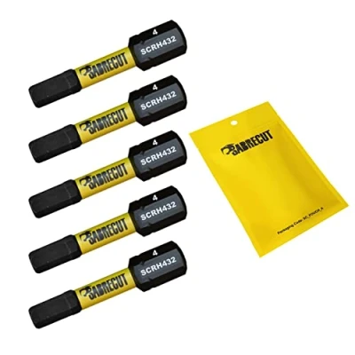 Imagen de 5 x SabreCut SCRH432_5 Juego de puntas destornillador impacto magnético hexagonal H4 32 mm un solo extremo para trabajo pesado Compatible con Dewalt Milwaukee Bosch Makita y otros
