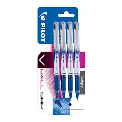 Imagen de Pilot V Ball Grip 05 Roller tinta líquida, 4 unidades, color azul