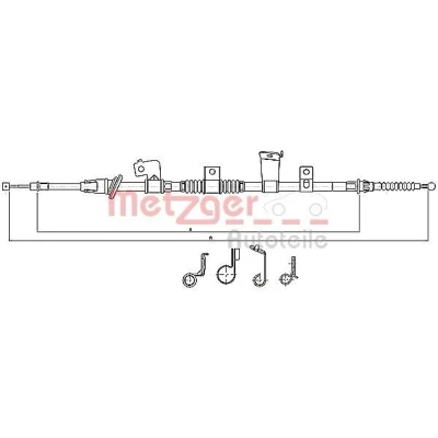 Imagen de METZGER 17.2299 Cable de Freno Mano Atrás izquierda 1807/1634 COFLE MITSUBISHI: ASX SUV