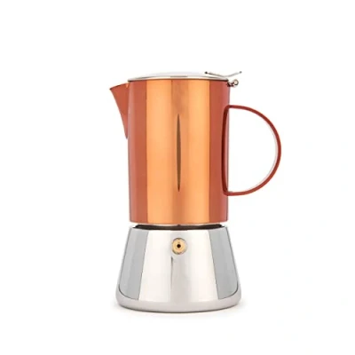 Imagen de La Cafetière Cafetera espresso de acero inoxidable pulido, 200 ml, cobre