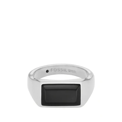 Imagen de Fossil Anillo para hombre de Acero inoxidable ónix 32025869, 64, inoxidable, Sin piedras preciosas