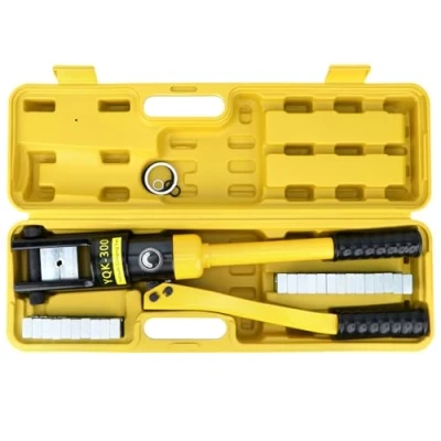 Imagen de QWORK® Crimpadora Hidráulica, Hidráulica Herramienta 16T, Trazo de 18mm, con 13 matrices formas engaste 8 300 mm²