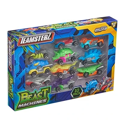 Imagen de Teamsterz Juego de Coche Dinosaurio Beast Machine 10 Coches Dinosaurios fundidos a presión incluidos, Unidades, para niñas Partir 3 años
