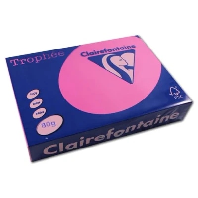 Imagen de Clairefontaine Trophée Resma de papel, 80 gr/m², 500 hojas, A4 (21 x 29.7 cm), color rosa fucsia