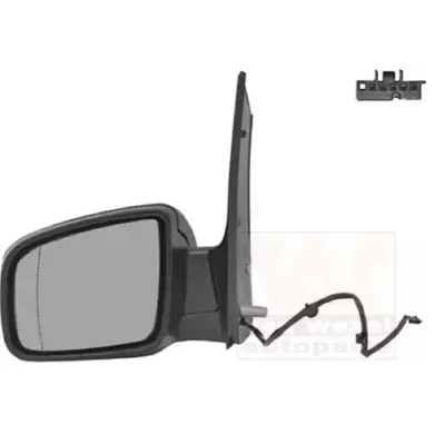 Imagen de espejo retrovisor Van Wezel 3081807 izquierda negro rugoso completo, asférico, para ajuste elect. espejo, calefactable