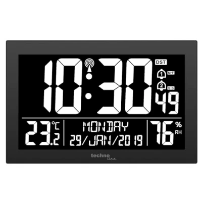 Imagen de Technoline WS 8017 Reloj de Pared con Control Remoto (Temperatura, Humedad, Fecha, día, 2 alarmas)