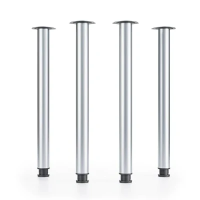 Imagen de ATM® Juego de 4 patas mesa plateadas, altura 710 mm, regulable, diámetro 60 escritorio, mesa, soporta hasta 75 kg por pie