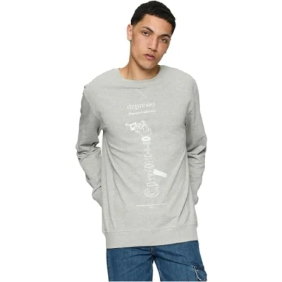 Imagen de Upscale by Mister Tee Depresso Crewneck Sudadera, Hombre, Talla: Medium, Grey