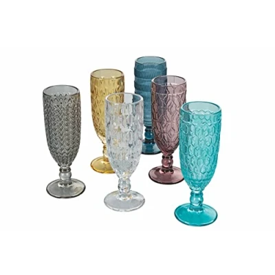 Imagen de Villa d&#039;Este Home Tivoli Juego de 6 copas cristal colores, 160 ml, Geometrie