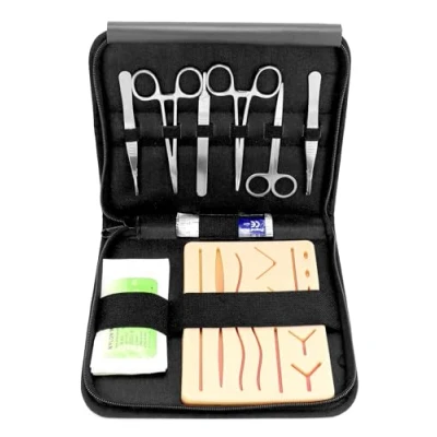 Imagen de QWORK® juego de sutura médica para estudio y práctica, práctica heridas, regalos estudiantes medicina