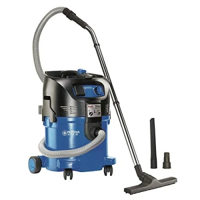 Imagen de Nilfisk 107407544 Aspirador monofásico de agua y polvo, 1500 W, depósito 30 l, caudal aire 3700 l/min, color negro azul