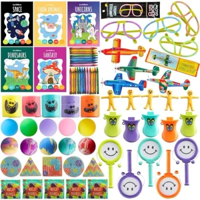 Imagen de THE TWIDDLERS Juego de 60 regalos cumpleaños infantiles para niñas y niños bolsas regalo rellenas juguetes cumpleaños, invitados relleno