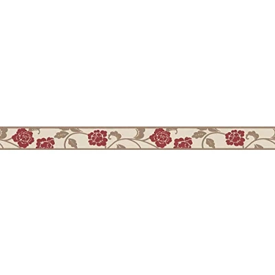 Imagen de A.S. Création cenefa autoadhesivo Stick Ups beige marrón rojo 5,00 m x 0,05 282019