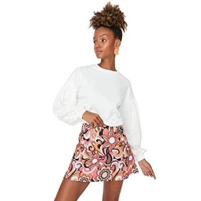 Imagen de Trendyol Minifalda Acampanada para Mujer Falda, Multicolor, 62