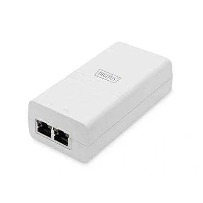 Imagen de DIGITUS Gigabit Ethernet PoE Inyector Activo Midspan Standard 802.3af 15.4 W presupuesto IP40 estándar 100m Alcance Carcasa pequeña Blanco