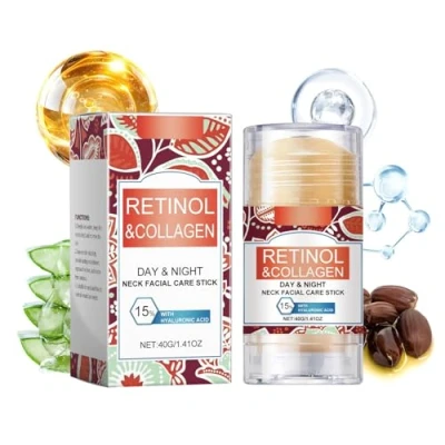 Imagen de Barra Para Cuidado Facial Y Cuello Con Colágeno Retinol Día Noche, Crema Hidratante Ácido Hialurónico, Antiarrugas Rostro Cuello(1PACK)