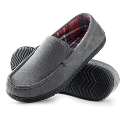 Imagen de RockDove Zapatilla de Casa Loafer Forrada con Franela para Hombre, 46EU, Gris oscuro