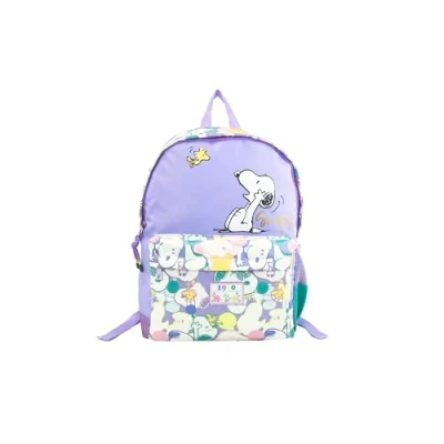 Imagen de CYPBRANDS CyP Brands Snoopy Mochila juvenil, Adaptable a carro, Trolley, Material escolar, Backpack, Color Morado, Producto Oficial