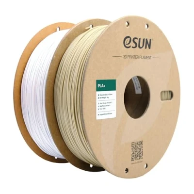 Imagen de eSUN Filamento PLA+ 1.75mm, Mejorado Tenacidad Impresora 3D PLA Plus, Precisión Dimensional +/ 0.03mm, 1KG por Carrete, 2 Carretes para Impresoras, Blanco Hueso y Frío