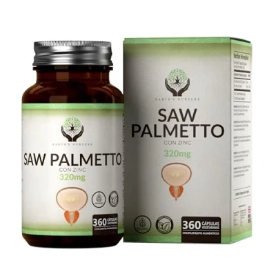 Imagen de en Saw Palmetto 360 Palmeto Cápsulas Alta Potencia 320mg Serenoa Repens con Zinc por Porción Sin OGM, Gluten, Lácteos y Alérgenos Hecho el Reino Unido