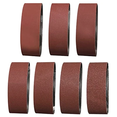 Imagen de Sruhrak Bandas de Lija 75 x 610 mm 2 Cada Uno Granos 40/60/80/120/180/240/400 Lijado Correas Para Lijadora Banda (14 UNIDADES)