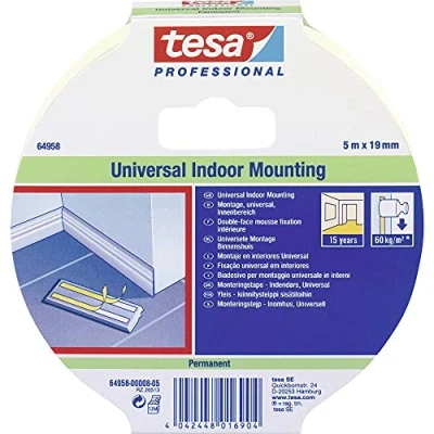 Imagen de CINTA DOBLE CARA MOUNTING PRO PARED PINTADA 1.5m x 19mm 66743 TESA