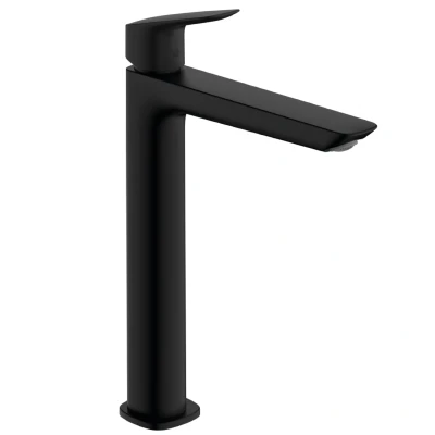 Imagen de hansgrohe Logis Fine grifo lavabo sin desagüe, monomando 232 mm, mezclador ahorro de agua (EcoSmart), negro mate, 71258670