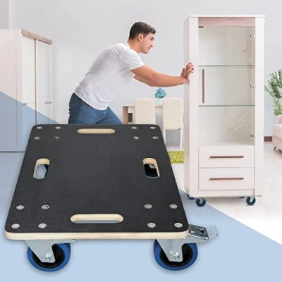 Imagen de ECD Germany Rodillo Transporte de Muebles 40x60cm Carga hasta 800kg Tabla Roller Serigrafía/Ruedas PP Monopatín con 2X Freno Placa Carretilla Platforma para Mundanzas y Translado Maquinaria