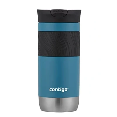 Imagen de Contigo Byron 2.0 vaso térmico, aislante de acero inoxidable con cierre Snapseal, termo café, 100 % antiderrame, tapa apta para lavavajillas, sin BPA, mantiene el calor hasta 6 horas, 470 ml