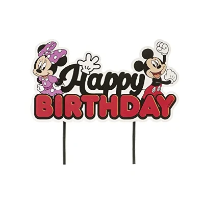 Imagen de dekora Decoración Tartas Cumpleaños de Mickey y Minnie Mouse Cake Topper Happy Birthday en Papel 17