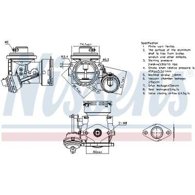 Imagen de NISSENS 98299 Válvula EGR sin radiator VOLKSWAGEN: Caddy 3, SEAT: Altea, Toledo SKODA: Octavia II Hatchback, 2 Combi