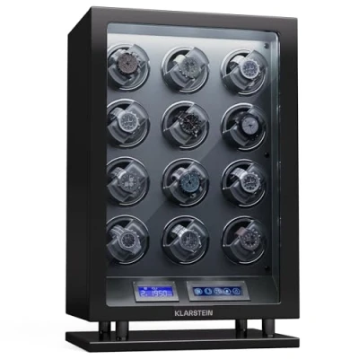 Imagen de KLARSTEIN Cargador de Relojes para automáticos, automático 12 Relojes, con Puerta acrílica, automático, Leds Azules, 5 ajustes TPD