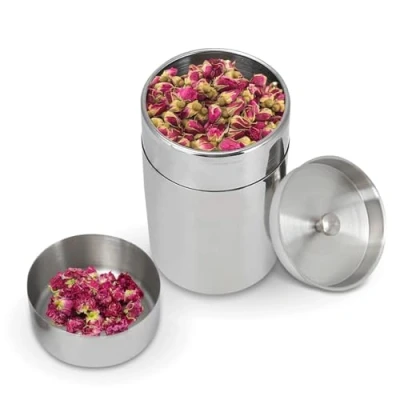 Imagen de Bote para Café de Acero Inoxidable, Tarro Hermético Cocina, Sellado Almacenamiento Portátil, Conservar Alimentos, lata leche en polvo Té,Granos Café(400ML)