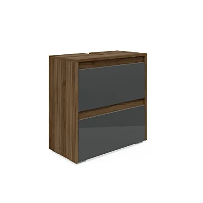 Imagen de Vicco Mueble bajo Lavabo Majest, Antracita Alto Brillo/Nogal, 60 x 62 cm