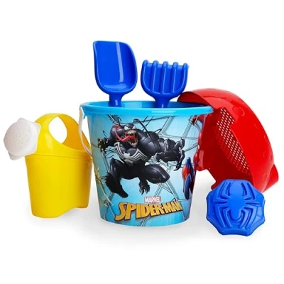 Imagen de Toyland® Spiderman Juego de Cubo y Pala 6 Piezas con regadera Juegos Arena Agua Juguetes Playa