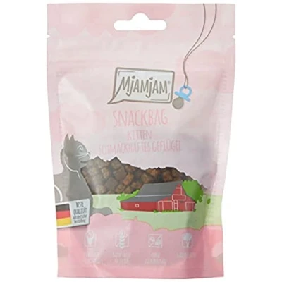 Imagen de MjAMjAM Snack Premium para gattos Snackbag Pollo Sabroso Gatitos, pack de 1 (1 x 125 g), natural sin conservantes sintéticos