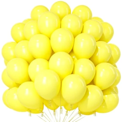 Imagen de Teselife globos amarillos, 100 Piezas 12 Pulgadas amarillos mate, fiesta para mujeres niñas cumpleaños compromiso aniversario girasol abeja palomitas maíz temática limón