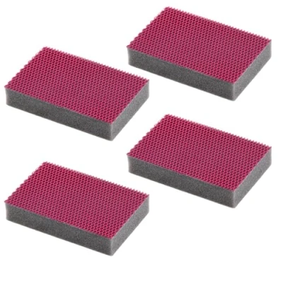 Imagen de MAYA Estropajo Profesional EVO XL para Todas Las Superficies. Limpia sin Rayar. No Deja Restos de Fibras. Lavables a Máquina. Dimensiones 9x13,5x2,6 cm. Pack 4 Estropajos (Rojo)
