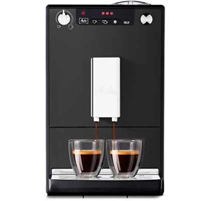 Imagen de Melitta Solo E950 444, Cafetera Superautomática con Molinillo, 15 Bares, Café en Grano para Espresso, Limpieza Automática, Personalizable, Negro Mate