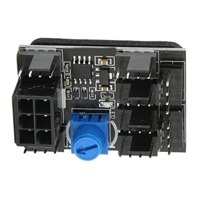 Imagen de Ventilador de Chasis Alta Potencia PWM Hub, PCB Negro Fácil Instalación Computadora Escritorio Refrigeración Distribuidor Controlador Velocidad Gobernador