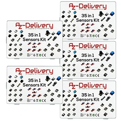 Imagen de AZDelivery 5 x 35 en 1 Set de Accesorios, Kit Sensores Módulos Compatible con Arduino E Book Incluido!