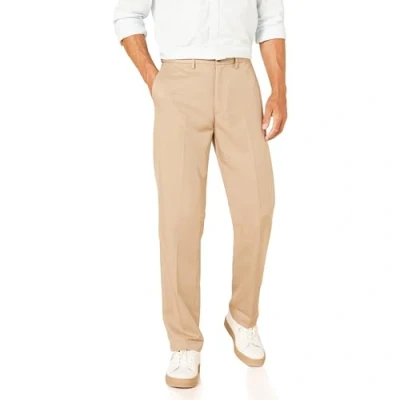 Imagen de Amazon Essentials Pantalón de Vestir sin Pinzas Cintura Expansible y Ajuste Clásico Hombre, Marrón Caqui, 58W / 34L