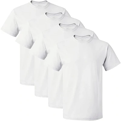 Imagen de Fruit of the Loom Men&#039;s Premium Crew Tee (Pack 4), White, X Large