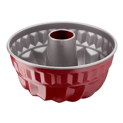 Imagen de Tefal Delibake J1640214 Molde de repostería 22 cm, forma redonda y con gran fondo, revestimiento antiadherente, fácil desmonte, acero al carbono, grosor 3/10, Steel, rojo