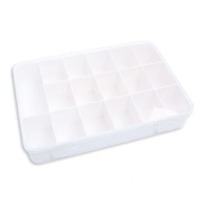 Imagen de Craftelier Caja Organizadora con 17 Compartimentos para Materiales de Tarjetería, Scrapbooking y Manualidades Dimensiones 26,5 x 17,8 4,2 cm (10.4&quot; 7&quot; 1.65&quot;) Color Blanco