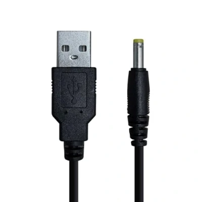 Imagen de OcioDual Cable Cargador USB DC de Carga Compatible con PSP 1000 2000 3000, Altavoces, Camaras Seguridad, Universal Baterías, 5V, 2A, 2.0, Negro 1,2m