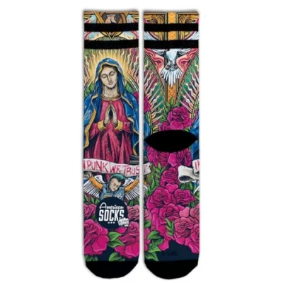 Imagen de American Socks Guadalupe Mid High S/M Calcetines de deporte para hombre y mujer, Crossfit, Padel, Running, Ciclismo, Bici Skate