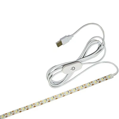 Imagen de POWERTOOL luz de máquina coser USB flexible 5 V y 2 m para coser, tira LED con regulador intensidad táctil blanco
