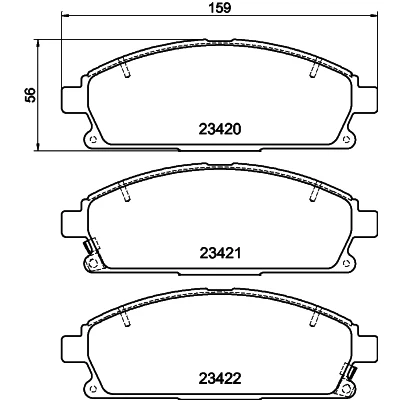 Imagen de HELLA 8DB 355 009 661 Juego de pastillas freno con avisador acústico desgaste NISSAN: X Trail, Serena, ACURA: MDX